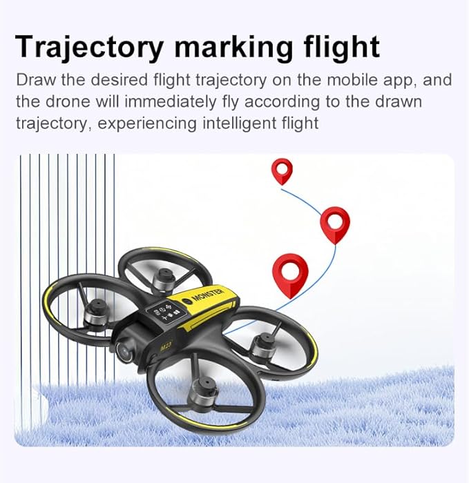 Drone with HD Camera 4.5inch Screen Controller, Under 250g Mini RC Quadcopter Headless Mode One-Key Takeoff/Landing Optical Flow Positioning M23 Drones with 2 Batteries for Adult Beginners (Black)