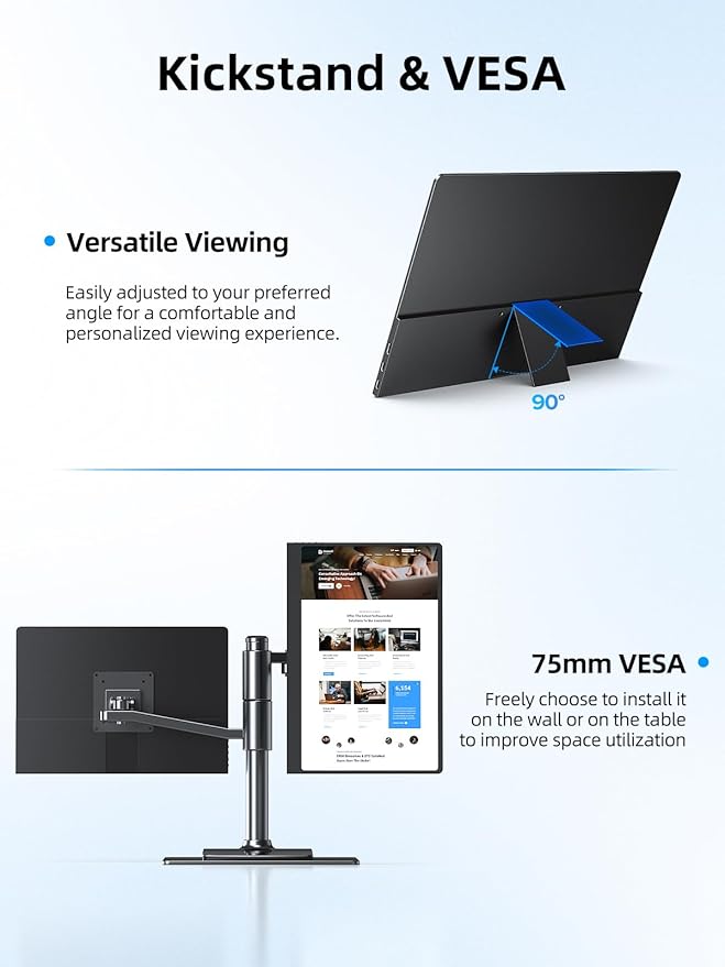 UPERFECT OLED Portable Monitor 14", 3K 2880x1800 | 120Hz | 0.1ms Portable Gaming Monitor, 500 Nits |120% DCI-P3 | 500000:1 Contrast | Ultra-Slim Design for Laptop Mini PC Phone Game Consoles