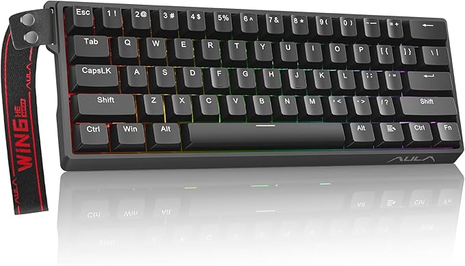 Aula WIN60 HE 60% Mechanical Keyboard Wired, Hall Effect Gaming Keyboard Magnetic Switch Hot Swappable, Adjustable Actuation Rapid Trigger Mode 8000Hz Polling Rate, RGB Keyboard 60 Percent Design