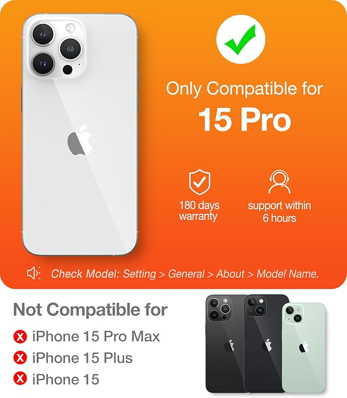 TORRAS Magnetic Shockproof Compatible with iPhone 15 Pro Case, [Military-Grade Drop Tested] [Compatible with MagSafe] Translucent Slim Protective, PC & TPU, Anti-Fingerprint Guardian Mag 2023, Grey