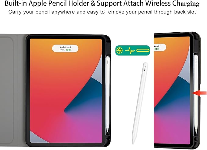 Rotating iPad Air 11-inch Case M4/M3/M2, Case for iPad Air 5th/4th Generation 10.9 Inch,360 Swivel Multi-Angle Adjustable Stand with Pencil Holder for iPad Pro 11-inch case,Flowers Hummingbird