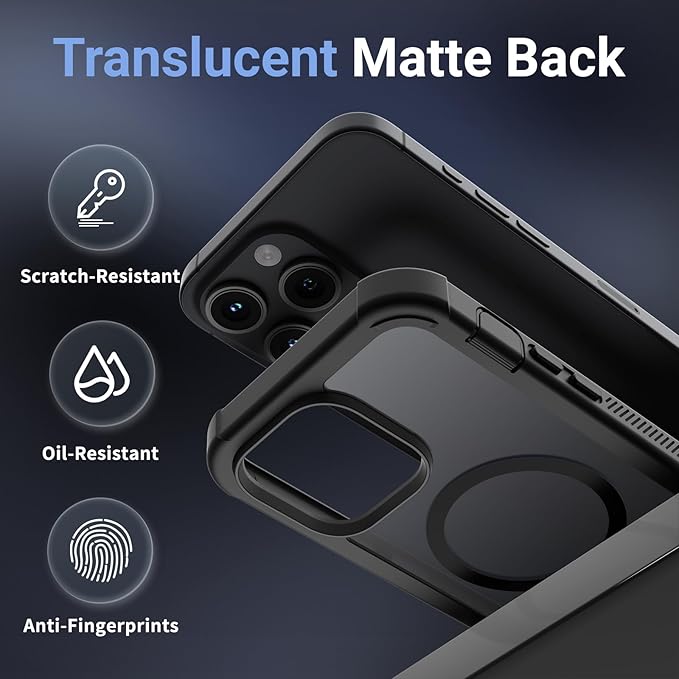 Magnetic for iPhone 14 Pro Max Case,[Screen Protector] [Compatible with MagSafe][Military Grade Drop Protection][Heavy Duty Protection][Shockproof] 2-Layer Durable Bumper Phone Case 6.7"-Black