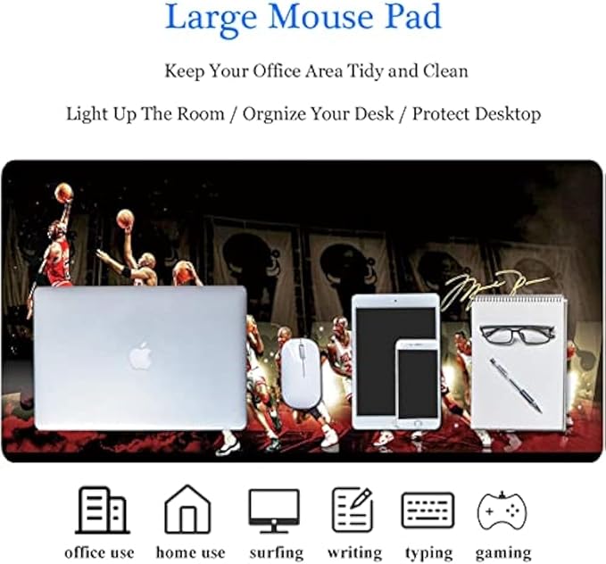 31.5x11.8 Inch Non-Slip Long Extended Large Gaming Mouse Pad with Stitched Edges XL Laptops Keyboard Mouse Mat