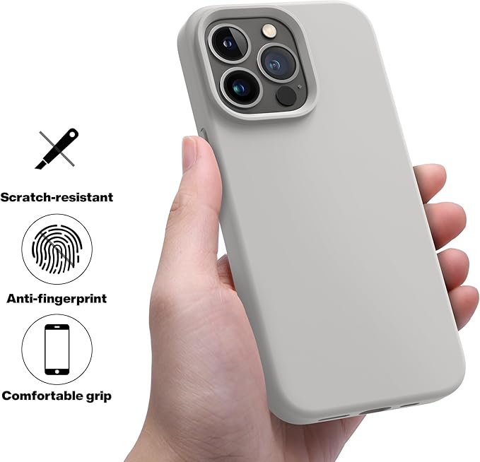 OTOFLY Designed for iPhone 13 Pro Max Case, Silicone Shockproof Slim Thin Phone Case for iPhone 13 Pro Max 6.7 inch (Natural Titanium)