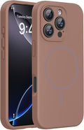Miracase Magnetic for iPhone 16 Pro Case, [Soft Anti-Scratch Microfiber Lining], Compatible with MagSafe, Liquid Silicone Case Shockproof Drop Protection Phone Case for 16 Pro,Chocolate
