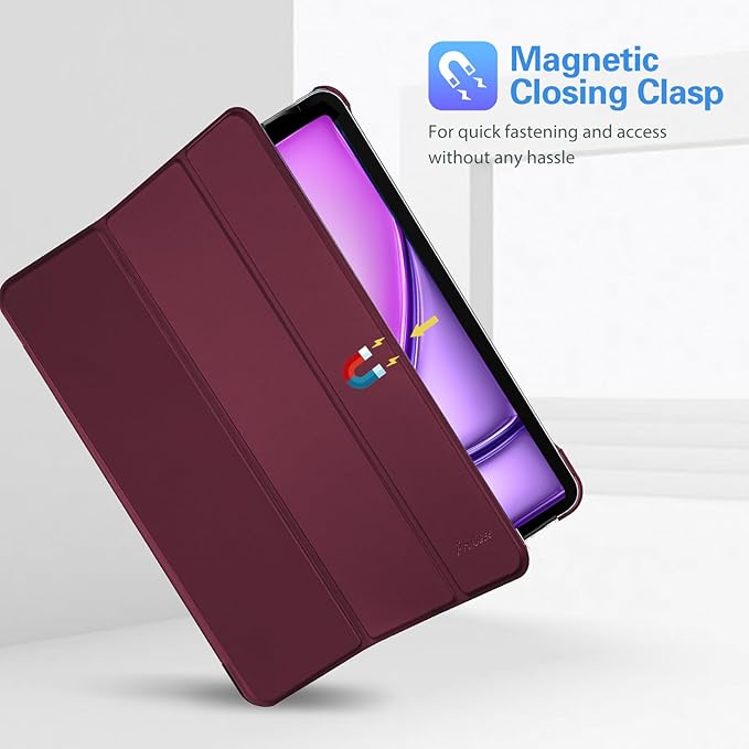ProCase Smart Case for iPad Pro 12.9 2022/2021/2020/2018, Slim Stand Hard Back Shell Smart Cover for iPad Pro 12.9" 6th Gen/5th Gen/4th Gen/3rd Gen -Wine