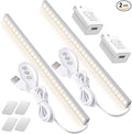 DWEPTU 2Pack LED Under Cabinet Lighting Dimmable Under Cabinet Lights with USB Powered for Closet Light Bar Under Counter Lighting Work Tables Student Dormitory (Include AC Plug)