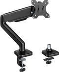 monTEK Heavy Duty Single Monitor Arm for 17-32” Flat/Curved Screens, Premium Mechanical Spring Monitor Arm up to 19.8 lbs, Full Motion Monitor Desk Mount with Quick-Release VESA Plate, Clamp/Grommet