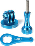 HSU Aluminum Alloy Metal GoPro Tripod/Monopod Mount with Aluminum Thumbscrew for GoPro Hero 13, 12, 11, 10, 9, 8, 7, 6, 5, 4, 3+, 3, 2, 1 HD, AKASO Campark and Other Action Cameras (Blue)