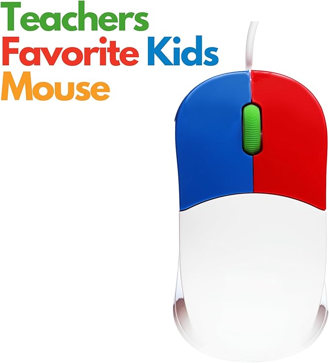 Clevy Kids Mouse - Colorful Ergonomic USB Wired Computer and Laptop Kids Mouse for School and Home - Children Friendly Mouse Compatible with Windows, macOS, Chromebook - Pack of 25 Mice