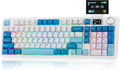 EPOMAKER Aula F99 MAX Wireless Mechanical Keyboard, Smart Screen & Knob, 8000mAh, 2.4Ghz/BT Creamy Keyboard, Pre-Lubed Switch, Hot-Swappable, RGB Backlit, Custom Software (Blue)