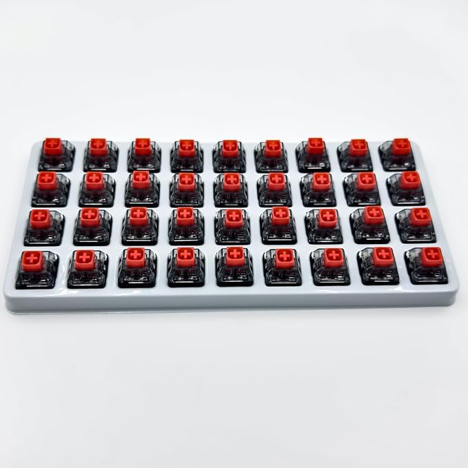 Zjmehty Upgrade Kailh Box V2 Red Switches for Mechanical Gaming Keyboard,5-Pin 40gf Linear/Dust&Waterproof Switches(36pcs,Red)