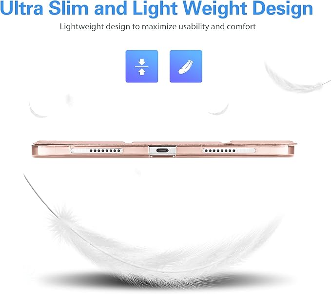 ProCase for iPad Pro 11 Inch Case 2022/2021/2020/2018(4th/3rd/2nd/1st Generation), iPad Pro 11" Slim Stand Hard Back Cover Shell Smart Folio Compatible with Pencil/Support Auto Wake/Sleep -Rosegold