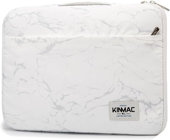 Kinmac 360° Protective Laptop Sleeve Case Bag Cover with Handle for MacBook Pro 16 inch,16 inch HP,Lenovo,Dell,ASUS,Acer Ultrabook and Business Laptop (White Marble)
