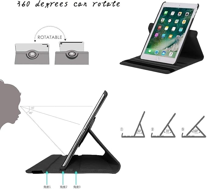 Case for iPad Air (3rd Gen) 10.5" 2019 / iPad Pro 10.5" 2017 Case,360 Degree Rotating Stand Protective Cover, Auto Sleep/Wake