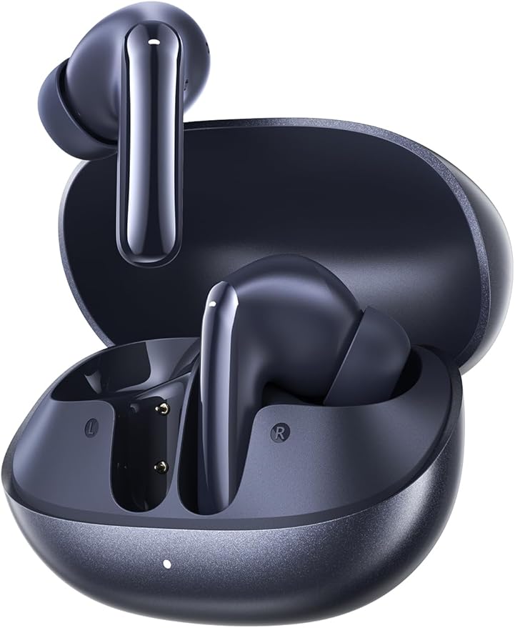QCY MeloBuds N20 Active Noise Cancelling Wireless Earbuds, 50dB ANC Headphones with 6 Mics ENC Clear Call, 13mm Dynamic Driver, 40H Battery Life, Bluetooth 6.0 (Blue)