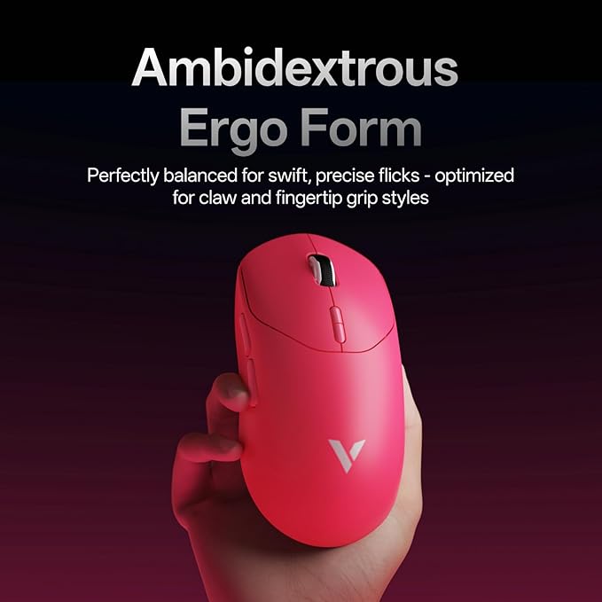 Rapoo VT2 Wireless Gaming Mouse, True 8K Wireless Polling Rate, 53g Lightweight, Up to 500 Hr Battery, Nordic nRF54L15 MCU, 100-Million Mechanical Switch, 10 Programmable Buttons, Macro Enabled