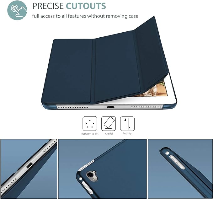 ProCase Smart Case for iPad Pro 9.7 Inch 2016, Ultra Slim Lightweight Stand Smart Case Shell with Translucent Frosted Back Cover for iPad Pro 9.7 Inch (A1673 A1674 A1675) -Navy