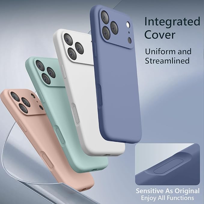 FireNova Magnetic for iPhone 17 Pro Max Case, Compatible with MagSafe, [Integrated Silicone Camera Control Button] [Camera Protection] Anti-Scratch Microfiber Lining Phone Case, 6.9", Lavender Gray