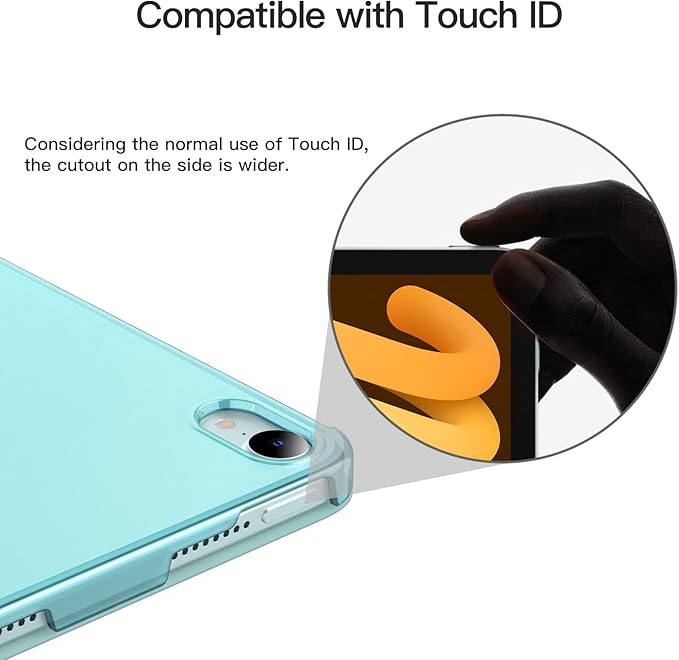 JETech Case for iPad mini (A17 Pro, 2024 Model, 7th Generation) / mini 6 (2021 Model, 6th Generation), Slim Stand Hard Back Shell Smart Cover with Auto Wake/Sleep (Blue)