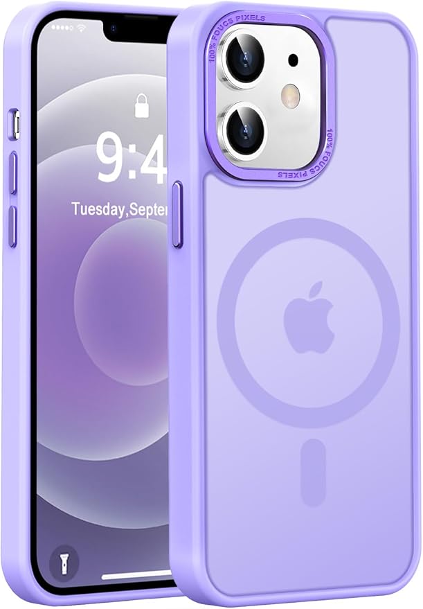 Newfuture Designed for iPhone 12 Case/iPhone 12 Pro Case with Magnetic [13 FT Military Drop Protection] [Compatible with Magsafe] Translucent Shockproof with Anti-Fingerprint Phone Case, Lilac Purple
