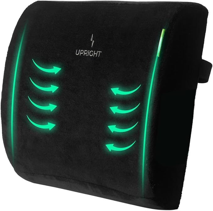 Upright GO Ergonomic Lumbar Support Pillow | Gel Memory Foam Back Cushion for Office Chair
