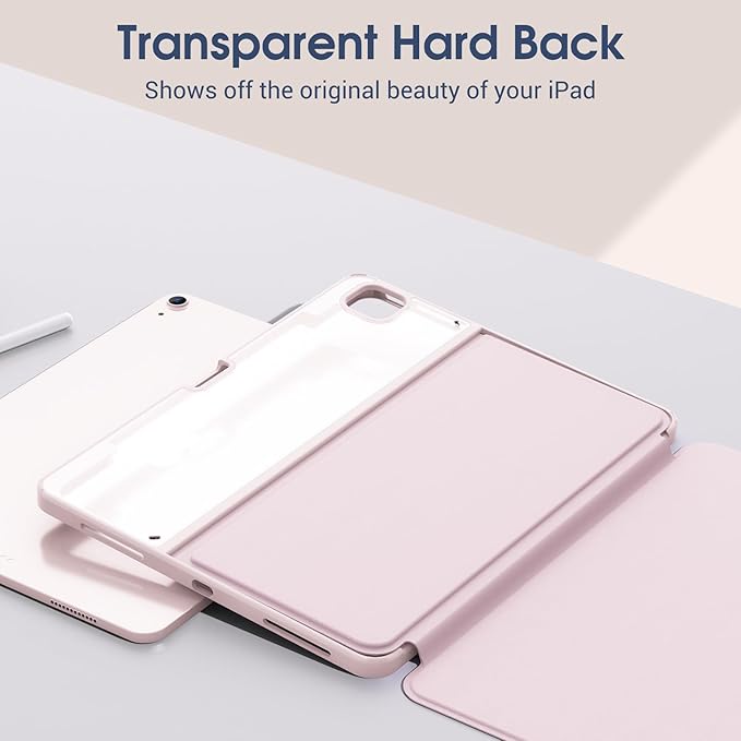 ProCase for iPad Air 13 Inch Case (2026/2025/2024) M4/M3/M2 & iPad Pro 12.9 inch 6th/5th/4th/3rd 2022/2021/2020/2018; Protective Folio Shockproof Case with Pencil Holder -Pink