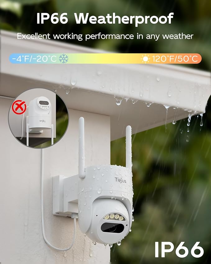 5G/2.4G Security Camera Outdoor, 3MP Wired Cameras 24/7 Recording, Plug-in Power, 360° View, Motion Auto Tracking, Alexa, 2-Way Audio, IP66, Color Night Vision, SD Card/Cloud Storage