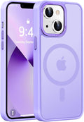Newfuture Designed for iPhone 13 Case & iPhone 14 Case with Magnetic [13 FT Military Drop Protection] [Compatible with Magsafe] Translucent Shockproof with Anti-Fingerprint Phone Case, Lilac Purple