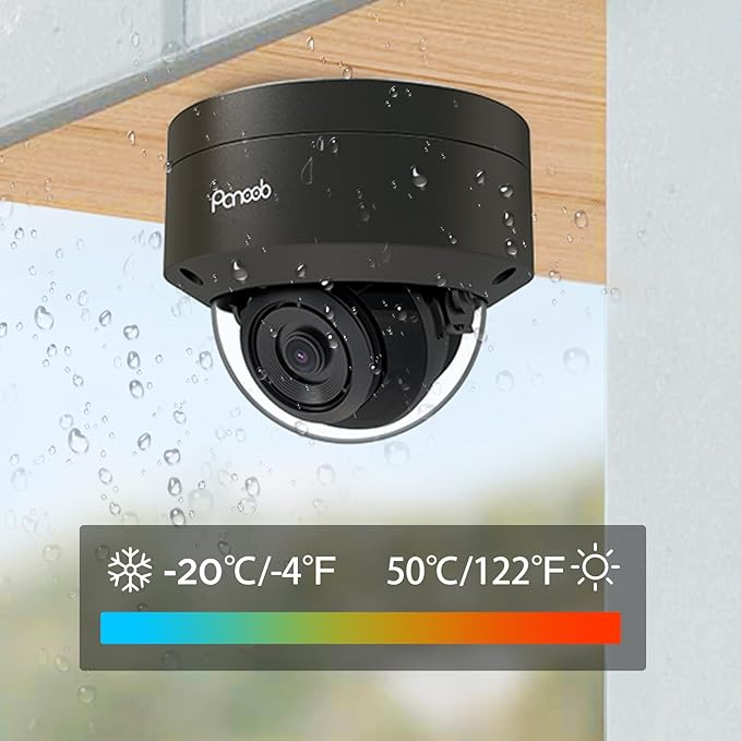 8MP PoE Vandal Dome Camera Outdoor Indoor with Mic, 4K H.265 IK10 Security IP Camera, Human Vehicle Detection, 100ft IR Night Vision, IP66 110° Wide Angle 2.8mm Lens, PD54BA3-8M (Not PTZ)