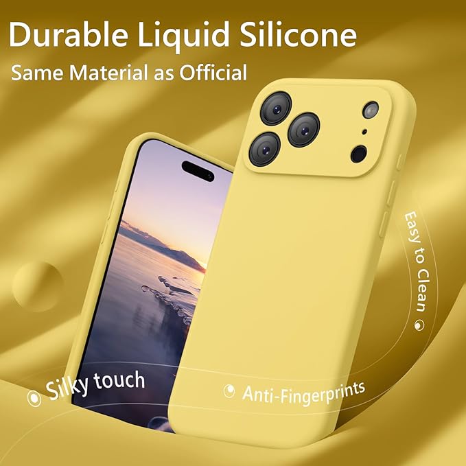 FireNova Magnetic for iPhone 17 Pro Case, Compatible with MagSafe, [Integrated Silicone Camera Control Button] [Camera Protection] Anti-Scratch Microfiber Lining Phone Case, 6.3", Yellow