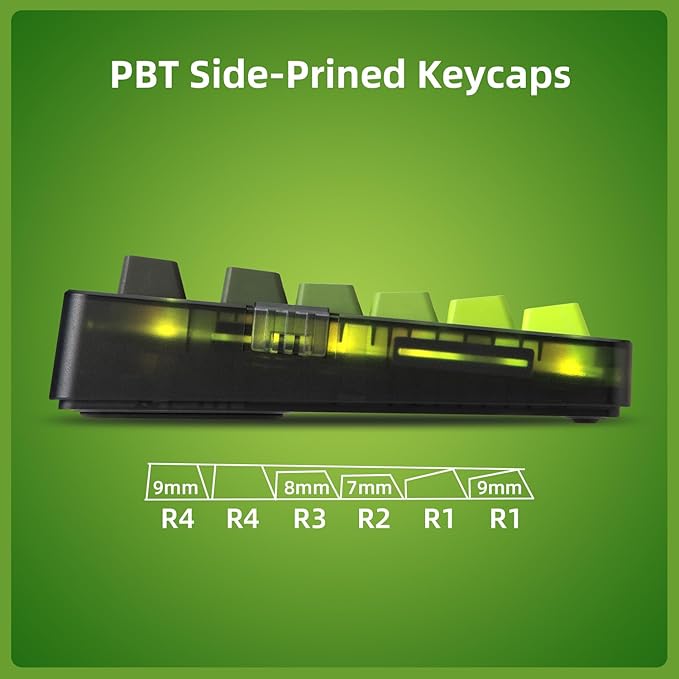 ZORNHER ZH980 Mechanical Keyboard Wireless,95% Green Creamy Keyboard with Number Pad,Gaming Keyboard with Number Pad,Lighted Up PBT Dipped Keycaps,Creamy Sounding Linear Switches
