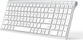 iClever BK10 Bluetooth Keyboard, Universal Bluetooth 5.1 Wireless Keyboard with Number Pad, Ergonomic Design, Multi-Device Compatibility, Stable Connection for Mac, iPad, iPhone, Android, Windows