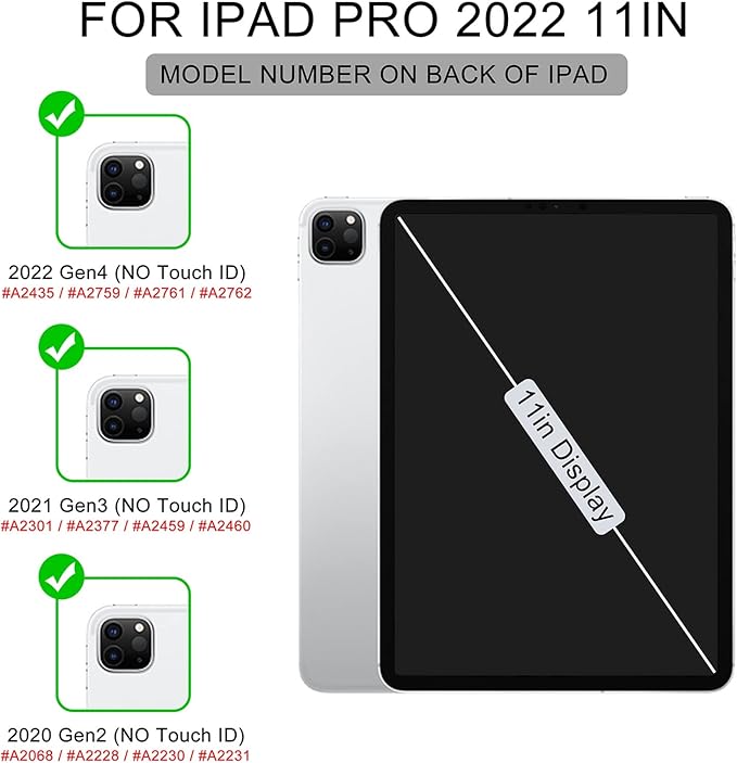Soke for iPad Pro 11 Case (M2) 2022/2021/2020 with Pencil Holder - [Full Body Protection + Apple Pencil Charging + Auto Wake/Sleep], Soft TPU Back Cover for 2022 iPad Pro 11 inch(Book Black)