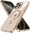 Hython Magnetic Clear for iPhone 16 Pro Max Case with Camera Lens Protector [Compatible with MagSafe] Plating Edge Slim Soft TPU Cover Protective Phone Case for 16 Pro Max 6.9", Matte Desert Brown