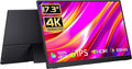 CAPERAVE 17.3" Portable Monitor 4K, 500 Nits 3840 * 2160p 100% Adobe RGB Travel Monitor with Bulit-in Kickstand & Speakers, Portable Computer Monitor, External Monitors for Laptop PC Xbox Switch PS4/5