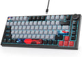 Fogruaden Wired 75% Mechanical Keyboard, Hot Swappable Gasket Mount With Red Switch, RGB Backlit 82 Keys TKL, NKRO Compact Gaming With Knob (Dolch)
