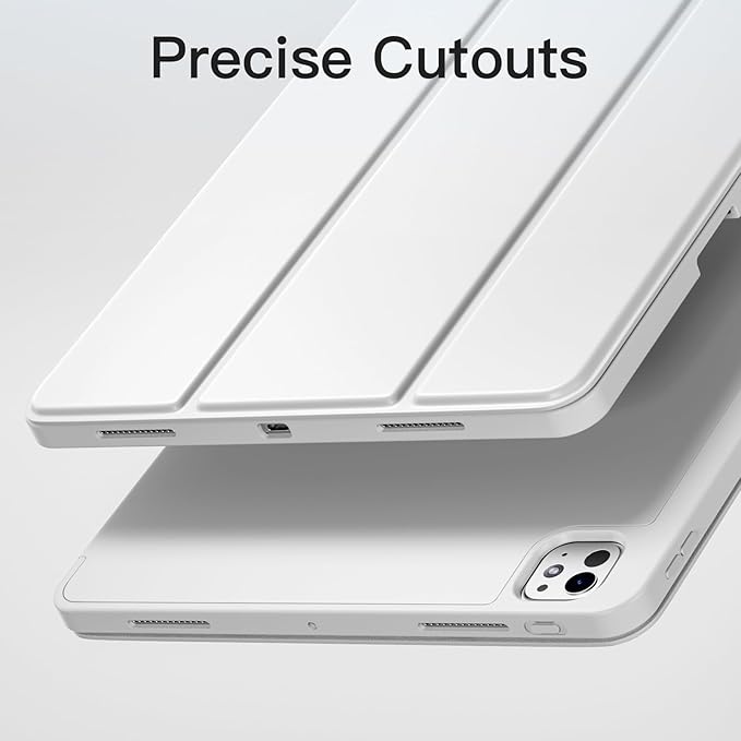 Akkerds Compatible with iPad Pro 13 Inch Case (M5/M4) 2025/2024, for iPad 13 Pro Case with Pencil Holder, Slim Trifold Stand Protective Cover with Soft TPU Back, Auto Wake/Sleep (LightGray)