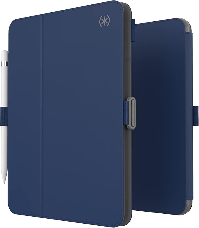 Speck Case for iPad Pro 10th Generation 10.9 Inch - Drop & Camera Protection, Slim Multi Range Stand, Apple Pencil Holder - Arcadia Navy/Moody Grey