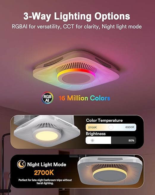 Lumary Smart Thermometer Hygrometer+Lumary Smart WiFi Bathroom Exhaust Fan with Light