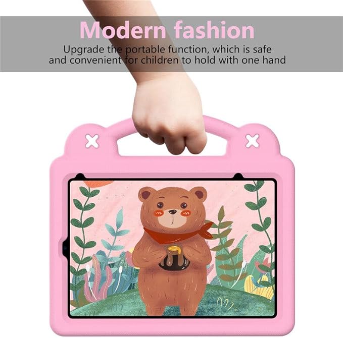 AKABEILA Compatible with Apple iPad mini 6 2021 8.3 inch Tablet Case, Kids Friendly Universal Lightweight Shockproof Protective Case with Shoulder Strap & Stand Handle & Pen Tray Pink