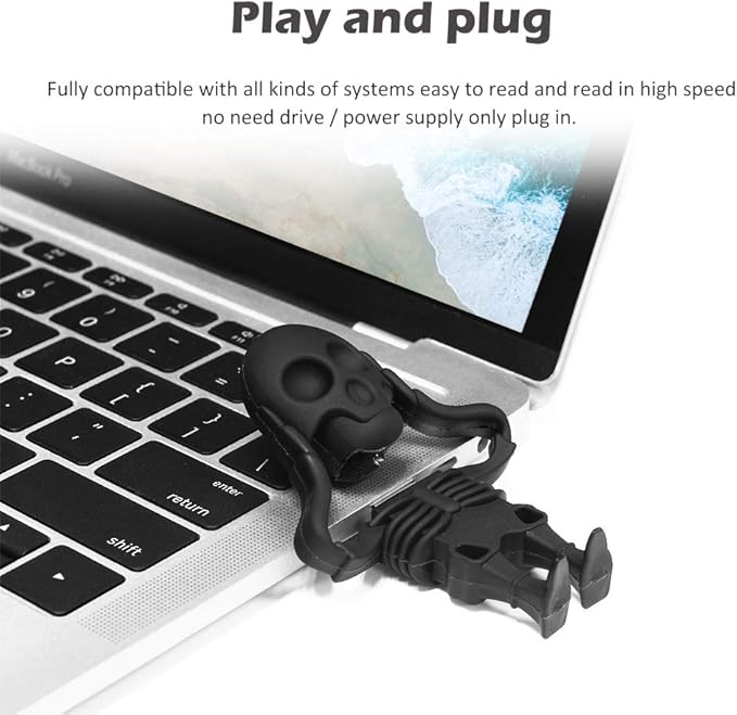 Cool USB Flash Drive 32GB Skeleton Shape Thumb Drive Computer Memory Stick Data Storgage Gift Pendrive for Teachers, Students, Family and Friends