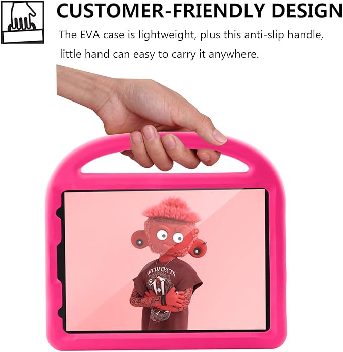 Kids Case for iPad Pro 11-inch 4th/3rd/2nd Generation(2020-2022), Techcircle Child Shockproof EVA Protective Handle Stand Case for iPad Air 5/Air 4 10.9", Support Pencil Charging, Pink