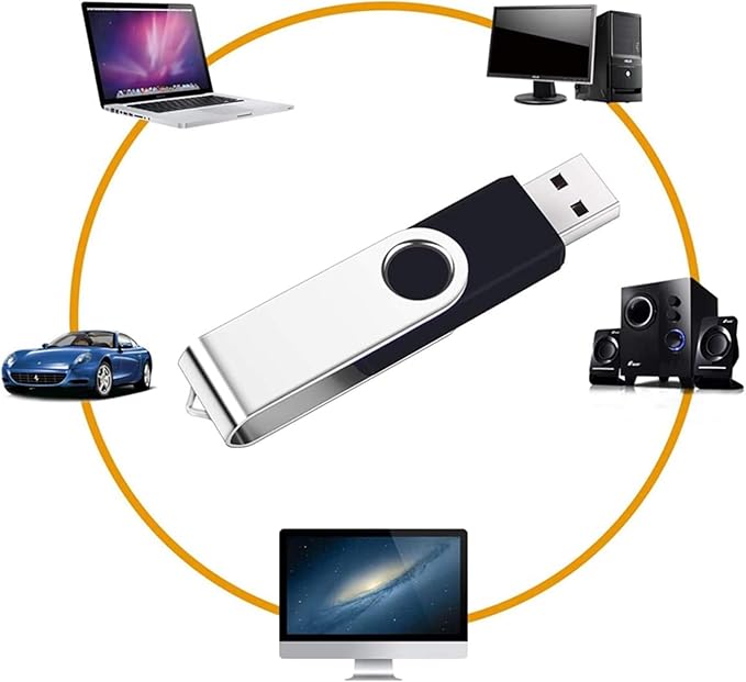 2 Pack 4GB USB Flash Drive USB 2.0 Thumb Drives Jump Drive Fold Storage Memory Stick Swivel Design - Black