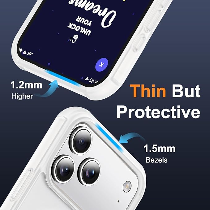 SKYLMW Compatible with iPhone 17 Pro Max Case with Invisible Magnetic O-Ring Stand Military-Grade Phone Case for iPhone 17 ProMax 6.9" [Compatible with Mag-Safe][Great Grip Feeling],Translucent