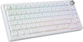 HUO JI 75% Wireless Mechanical Gaming Keyboard, Bluetooth/2.4G/USB Wired, Creamy Sound, RGB Backlit, Hot Swappable Pre-lubed Linear Switches, Volume Knob, Custom Gasket Structure for Win/Mac, White