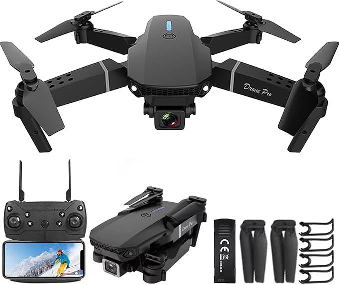 Mini Drone with Camera for Adults - Christmas Toy Gift for Beginner Age 15 Years Old - RC Quadcopter Multirotors | Foldable UAV | WiFi HD FPV Live Video | One Key Take Off/Land | Altitude Hold | Headless Mode | 360° Flip | Carrying Case (INS+ Black)