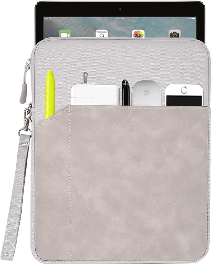 CAAORDKSO 9-11 Inch Tablet Sleeve Bag for 11 inch iPad A16 2025/11 inch iPad Air M3 M2 / iPad Pro 11 M4 / 10.2 10.9" iPad/Air 5/4/3, Galaxy Tab S9 S8 S7 A8 A9 Plus 11" 10.5" Tablet Case, Grey