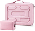 DOMISO Laptop Hard Case 17-17.3 inch Waterproof Shockproof Hard Shell Laptop Sleeve with Handle & Storage Pocket, Compatible with MacBook, HP, Dell,Pink