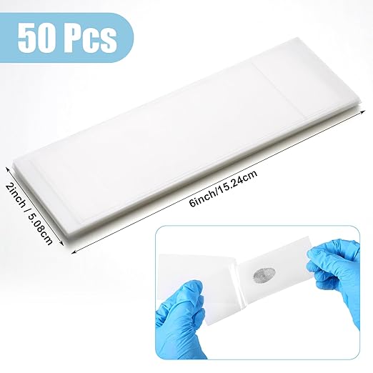 Marspark 50 Pcs Fingerprint Lifting Pads Fingerprint Lifting Tape Finger Print Forensic Science Kit Clear for Forensic Most Occupations